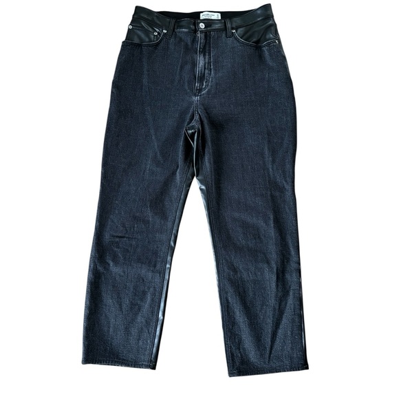 Abercrombie & Fitch Curve Love Ultra High Rise Straight Jean 32/14 Black - Picture 4 of 9